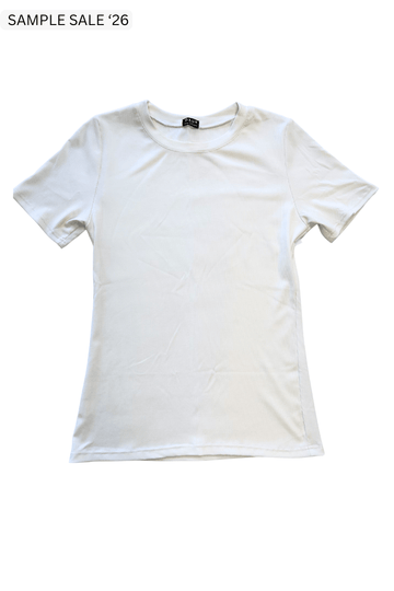 ribbed tee in ivory - medium [sample] #236