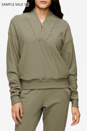 freedom quarter zip sweatshirt in vetiver - large [archive] #586