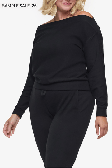 boatneck sweatshirt in black - large [sample] #246