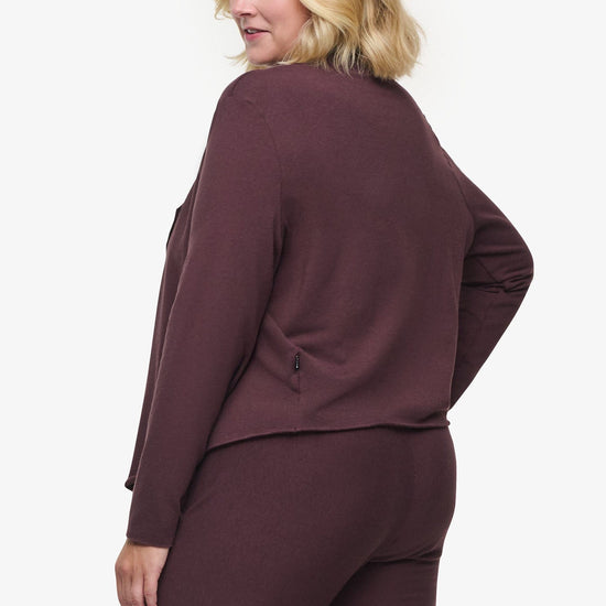 Sloane Jacket  - Woman Fleece open Jacket in Brown | Daub & Design