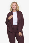 Sloane Jacket  - Woman Fleece open Jacket in Brown | Daub & Design