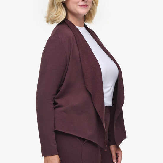 Sloane Jacket  - Woman Fleece open Jacket in Brown | Daub & Design