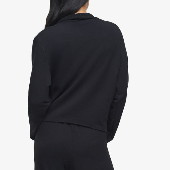 Sloane Jacket  - Woman Fleece open Jacket in Black | Daub & Design
