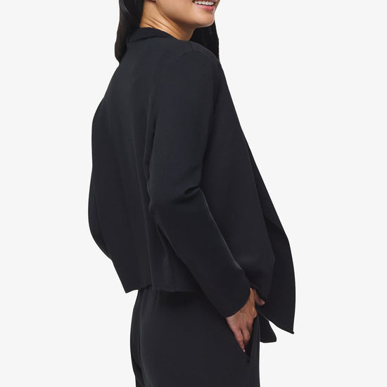 Sloane Jacket  - Woman Fleece open Jacket in Black | Daub & Design
