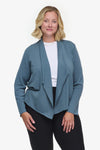 Sloane Jacket  - Woman Fleece open Jacket in Blue Basalt | Daub & Design