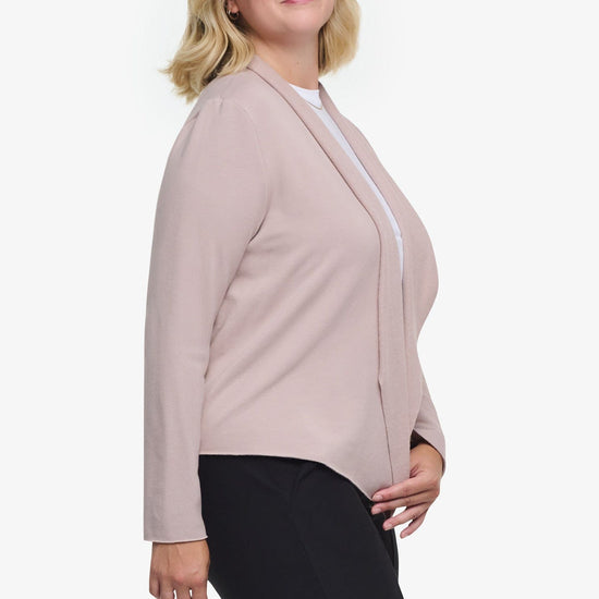 Sloane Jacket  - Woman Fleece open Jacket in Beige | Daub & Design