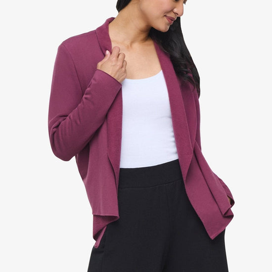 Sloane Jacket  - Woman Fleece open Jacket in Deep Cool Pink | Daub & Design