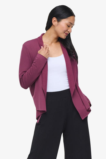 Sloane Jacket  - Woman Fleece open Jacket in Deep Cool Pink | Daub & Design