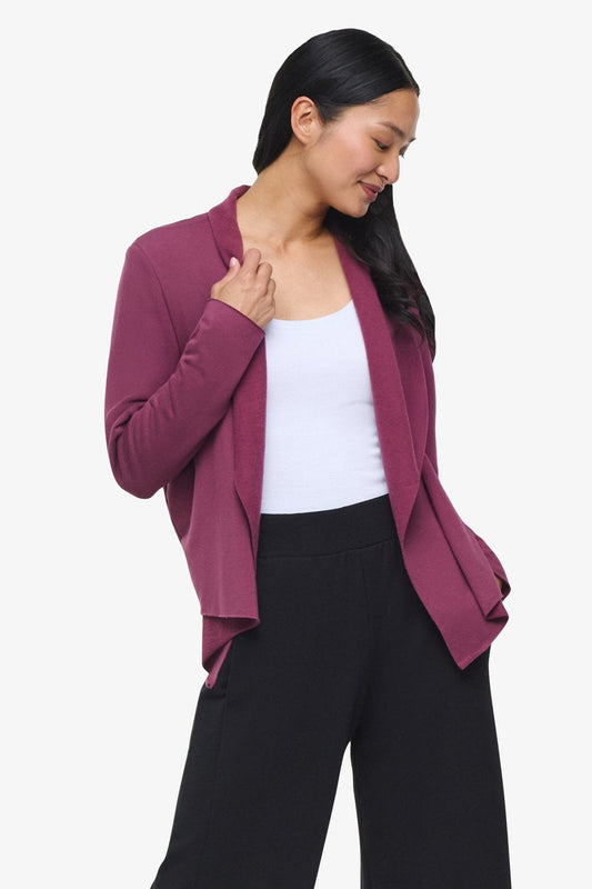 Sloane Jacket  - Woman Fleece open Jacket in Deep Cool Pink | Daub & Design