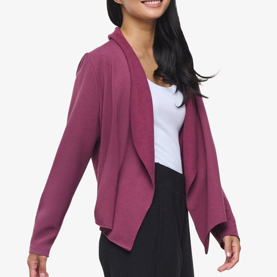 Sloane Jacket  - Woman Fleece open Jacket in Deep Cool Pink | Daub & Design