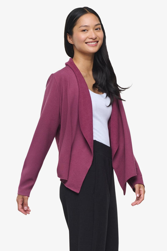 Sloane Jacket  - Woman Fleece open Jacket in Deep Cool Pink | Daub & Design