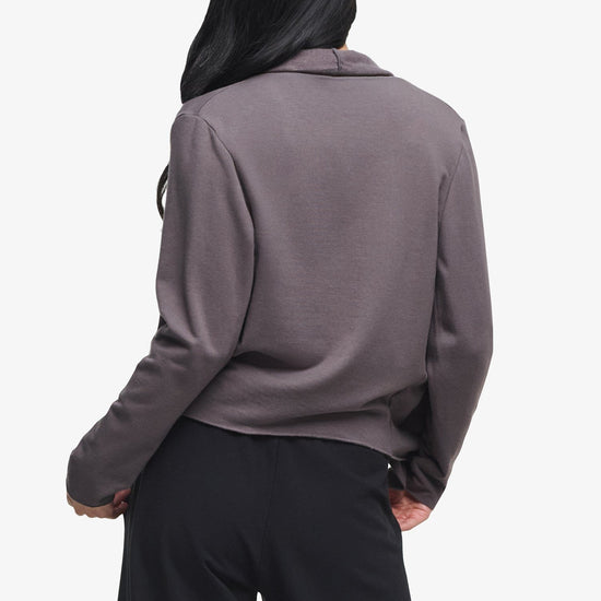 Sloane Jacket  - Woman Fleece open Jacket in Grey | Daub & Design