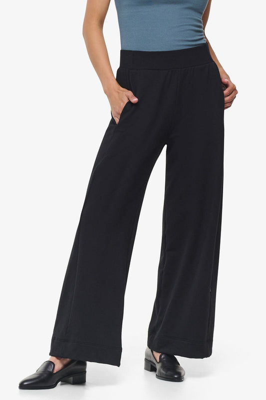 Starboard Pant - Woman Wide Leg Pant in Black | Daub & Design