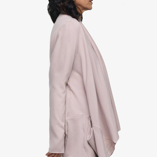 Valencia Jacket  - Woman Fleece open Jacket with big pockets in Beige | Daub & Design