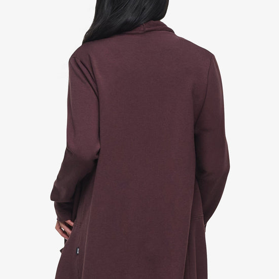 Valencia Jacket  - Woman Fleece open Jacket with big pockets in Brown | Daub & Design