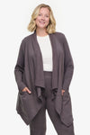 Valencia Jacket  - Woman Fleece open Jacket with big pockets in Grey | Daub & Design