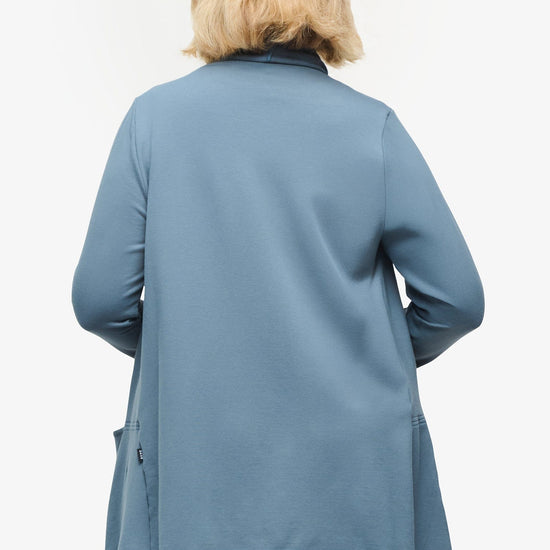Valencia Jacket  - Woman Fleece open Jacket with big pockets in Blue Basalt | Daub & Design