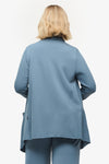 Valencia Jacket  - Woman Fleece open Jacket with big pockets in Blue Basalt | Daub & Design