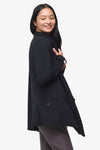 Valencia Jacket  - Woman Fleece open Jacket with big pockets in Black | Daub & Design
