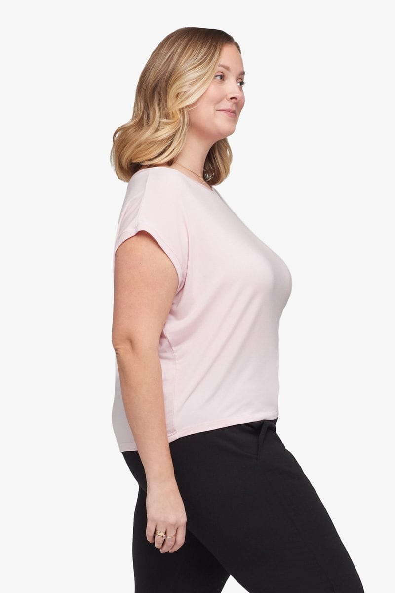 Box Tee - Women's Basic T-Shirt in Rose Quartz pink - side | Daub + Design
