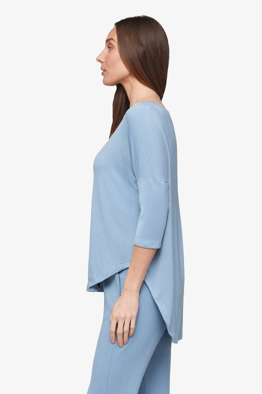 Ainsley Tee - Women's Basic T-Shirt in Coastal Blue - Side | Daub + Design