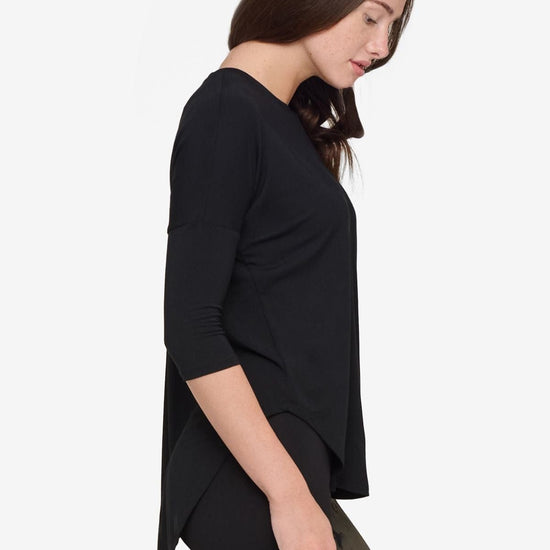 Ainsley Tee - Women's Basic T-Shirt in Black - Side | Daub + Design