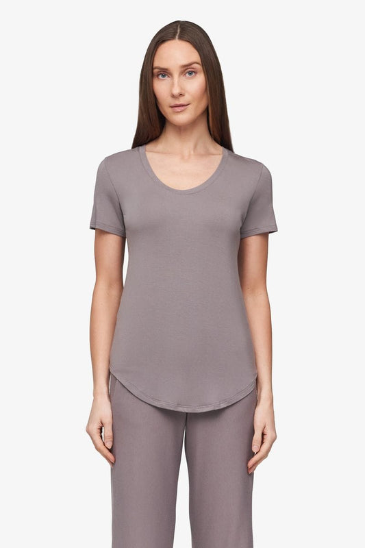 Avery Tee - Women's Basic T-Shirt in Driftwood - Front | Daub + Design
