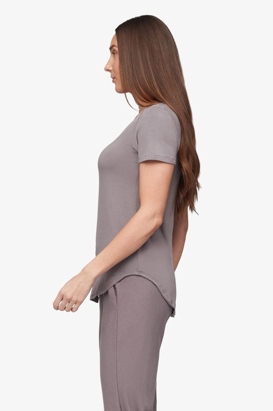 Avery Tee - Women's Basic T-Shirt in Driftwood - Side | Daub + Design