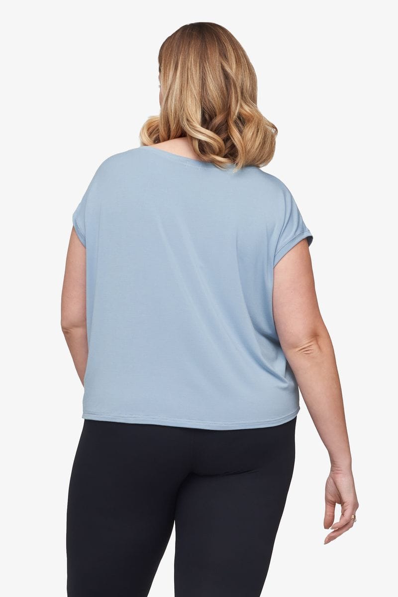 Box Tee - Women's Basic T-Shirt in Coastal Blue - Back | Daub + Design