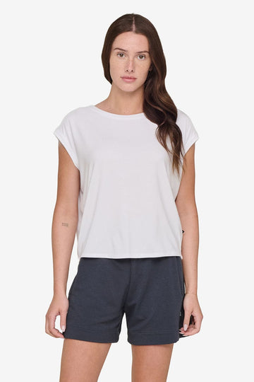 Box Tee - Women's Basic T-Shirt in White - Front | Daub + Design