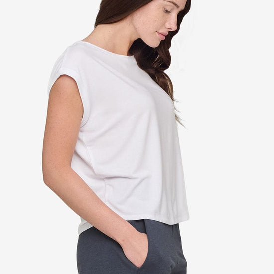 Box Tee - Women's Basic T-Shirt in White - Side | Daub + Design