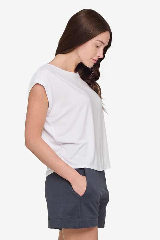 Box Tee - Women's Basic T-Shirt in White - Side | Daub + Design