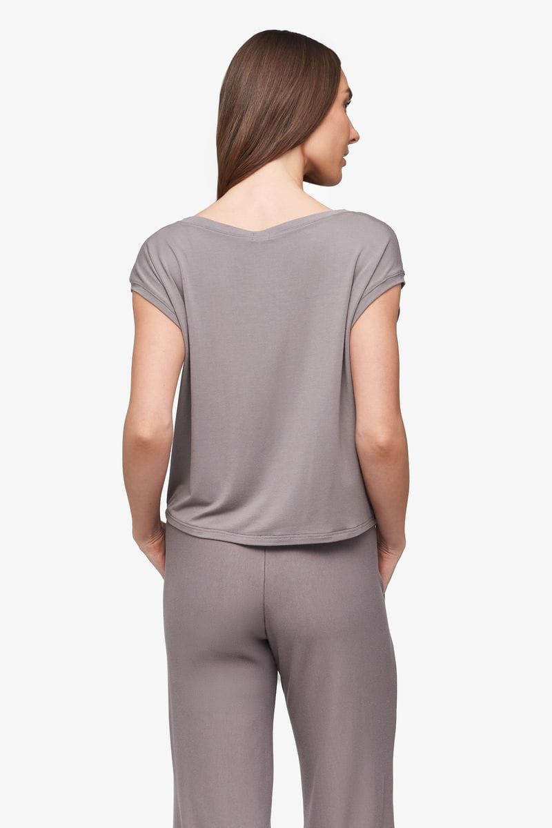 Box Tee - Women's Basic T-Shirt in Driftwood - Back | Daub + Design