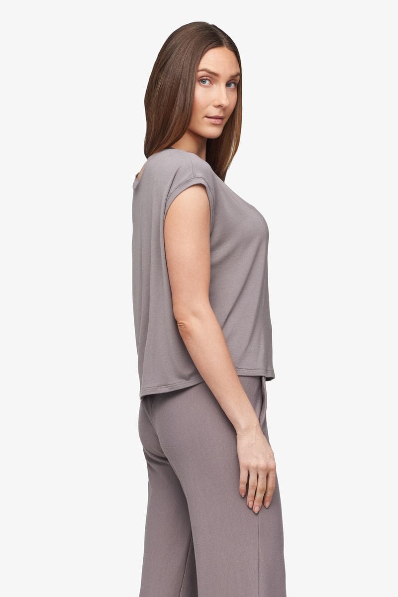 Box Tee - Women's Basic T-Shirt in Driftwood - Side | Daub + Design