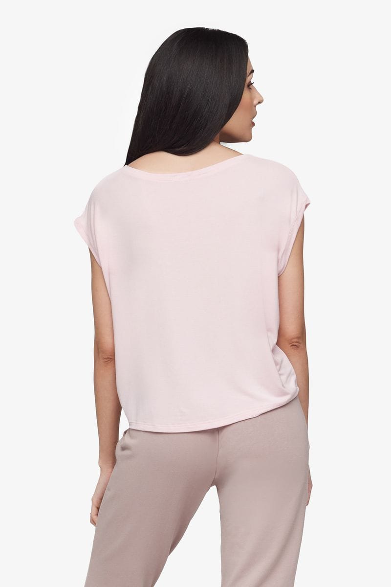 Box Tee - Women's Basic T-Shirt in Rose Quartz pink - back | Daub + Design
