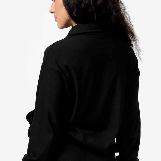 Freedom Half Zip - Women's Sweatshirt in Black - Back | Daub + Design