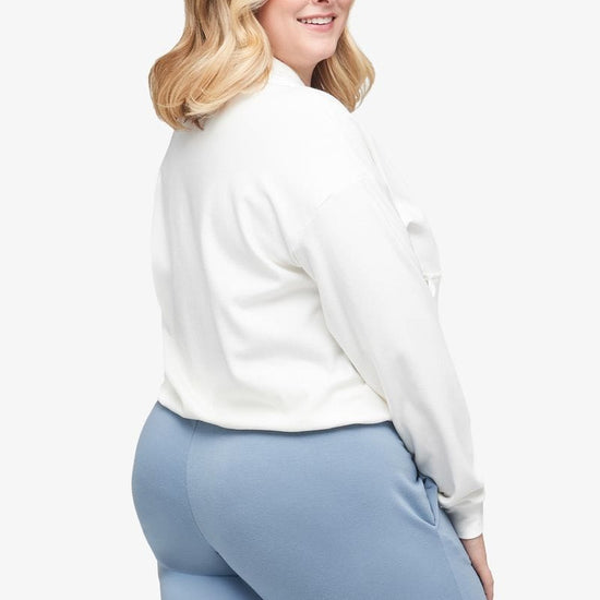 Freedom Half Zip - Women's Sweatshirt in Ivory - Back| Daub + Design