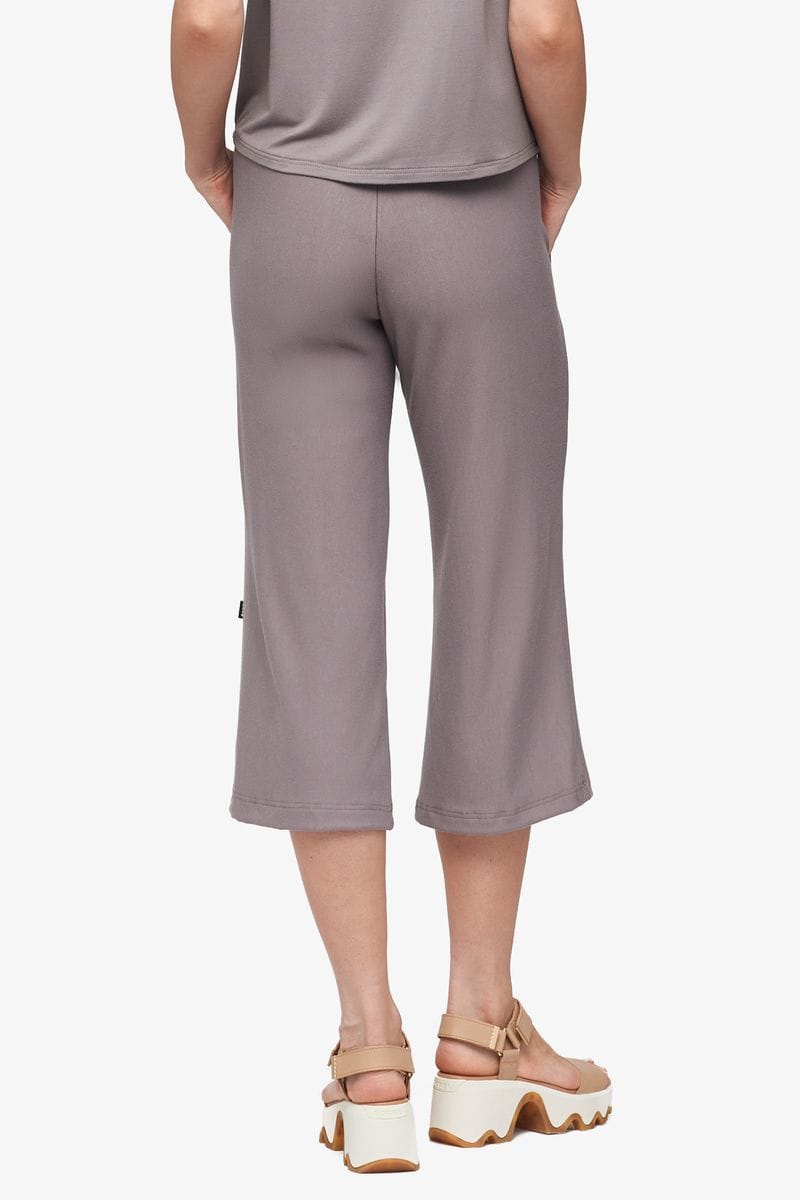 Freedom Wide Leg Crop - Women's Basic Pant in Driftwood - Back | Daub + Design