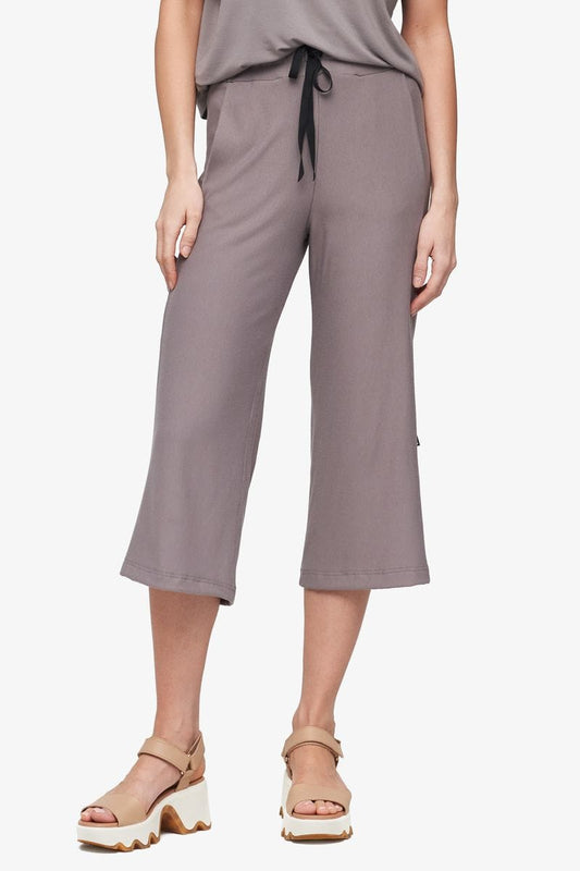Freedom Wide Leg Crop - Women's Basic Pant in Driftwood - Front | Daub + Design