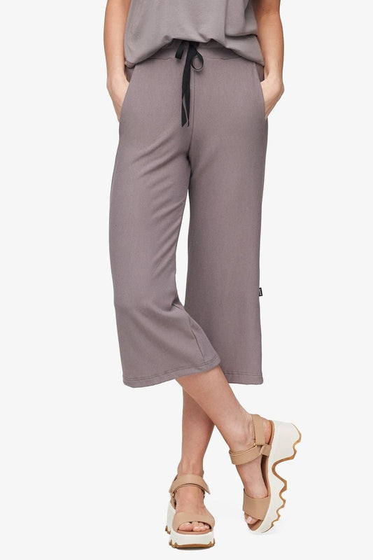 Freedom Wide Leg Crop - Women's Basic Pant in Driftwood - Front | Daub + Design