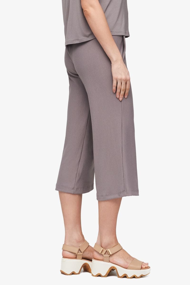Freedom Wide Leg Crop - Women's Basic Pant in Driftwood - Side | Daub + Design
