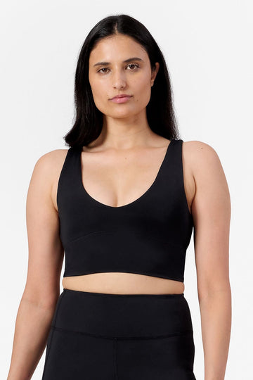 a woman wearing Low cut sports bra