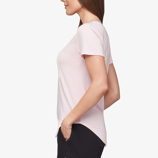Avery Tee - Women's Basic T-Shirt in Rose Quartz pink - side | Daub + Design