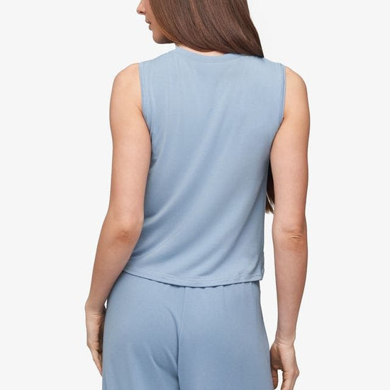 Leilani Tank - Women's Basic Tank in Coastal Blue - Back | Daub + Design