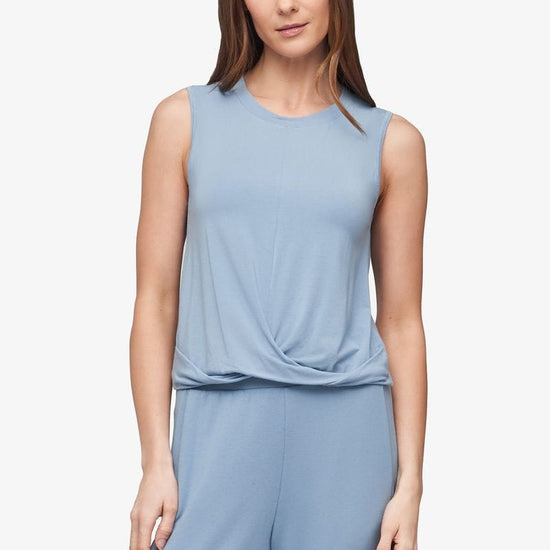 Leilani Tank - Women's Basic Tank in Coastal Blue - Front | Daub + Design