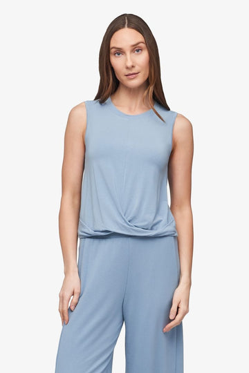 Leilani Tank - Women's Basic Tank in Coastal Blue - Front | Daub + Design