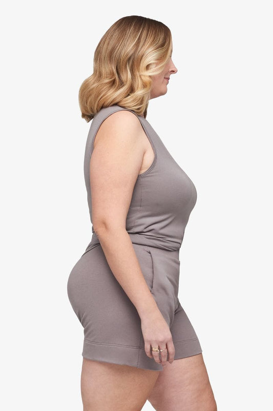 Leilani Tank - Women's Basic Tank in Driftwood - Side | Daub + Design