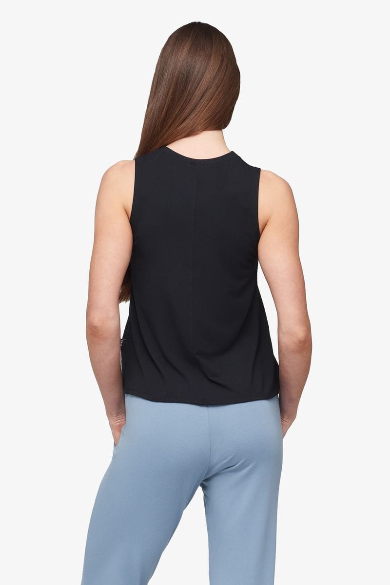 Maia Tank - Women's Basic Tank in Black - Back | Daub + Design