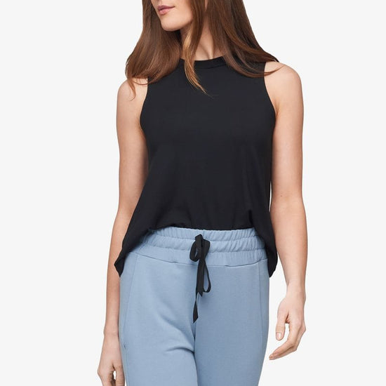 Maia Tank - Women's Basic Tank in Black - Front | Daub + Design