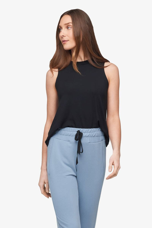 Maia Tank - Women's Basic Tank in Black - Front | Daub + Design